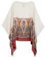 Bianco Kaleidoscope Silk Poncho Hot on Sale