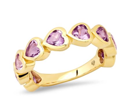 Purple Amethyst Heart Ring Hot on Sale