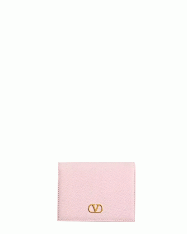 VLogo Signature Soft Grain Wallet in Rose Quartz For Discount