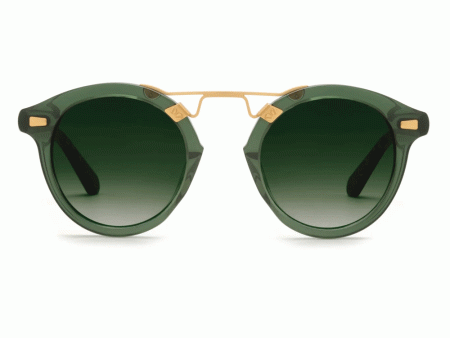 St Louis Zulu Sunglasses in Bottle Green For Discount