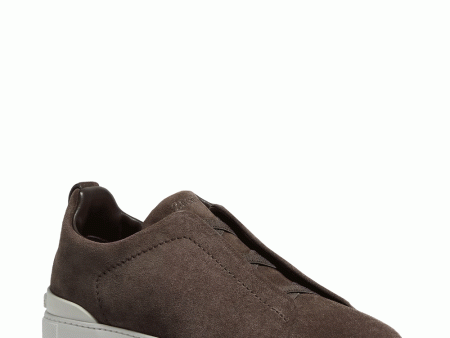 Suede Triple Stitch Sneakers in Mocha For Discount