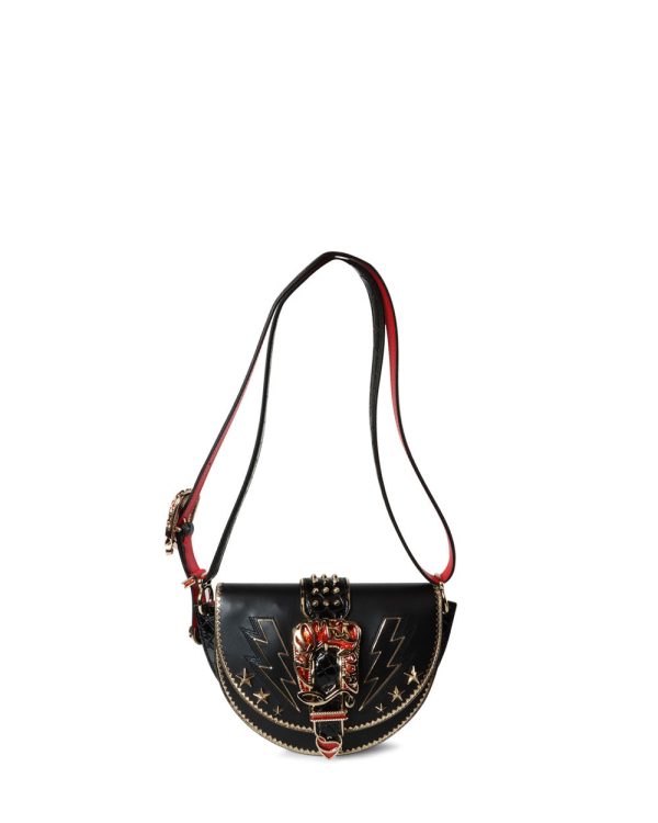 Giddy Buckle Crossbody Bag in Black For Sale