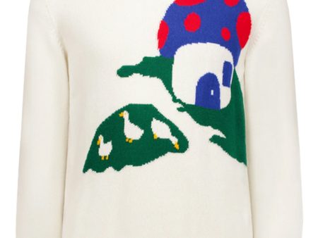 White Mushroom House Duck Crewneck Sweater Supply