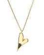 Black Diamond Heart Charm Necklace Fashion