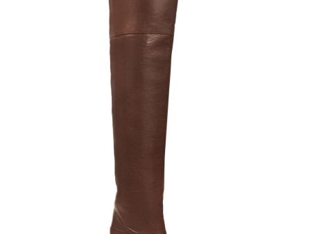 Eve Leather Over The Knee Boot in Sooty Brown on Sale