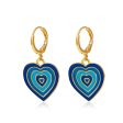 Blue Enamel & 18K Gold-Plated Heart Huggie Drop Earrings Online