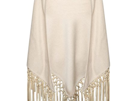 Ivory Cashmere Triangle Shawl Discount