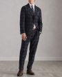 Anthracite Heathered Plaid Suit Online Hot Sale