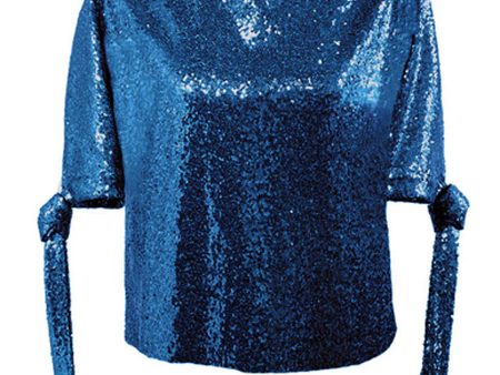 Royal Blue Sequin Pedernal Top Hot on Sale