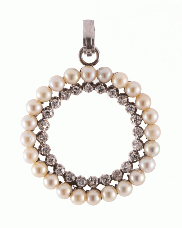 Vintage Component Diamond and Pearl Pendant Online