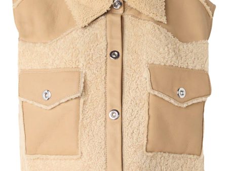 Beige Shearling Taite Vest Hot on Sale