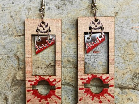 Wood & Silver-Plated Guillotine Drop Earring For Discount