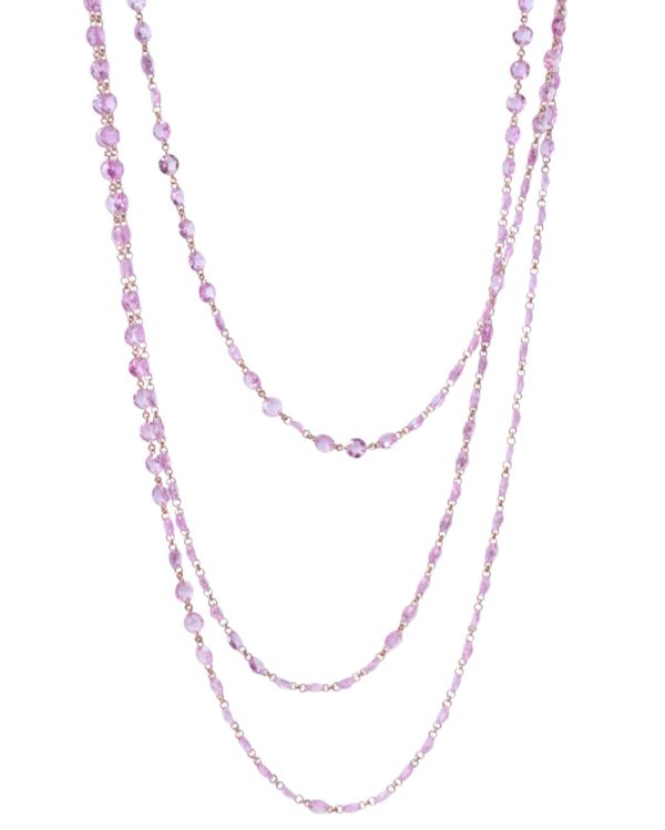 Pink Sapphire Rose Cut Necklace For Discount