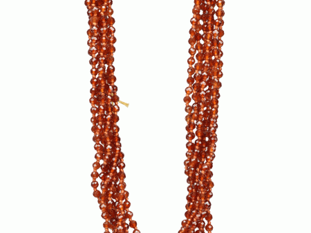 Faceted Eight Strand Hessonite Beaded Necklace on Sale