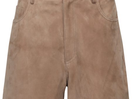 Almond Zinnia Suede Short Sale