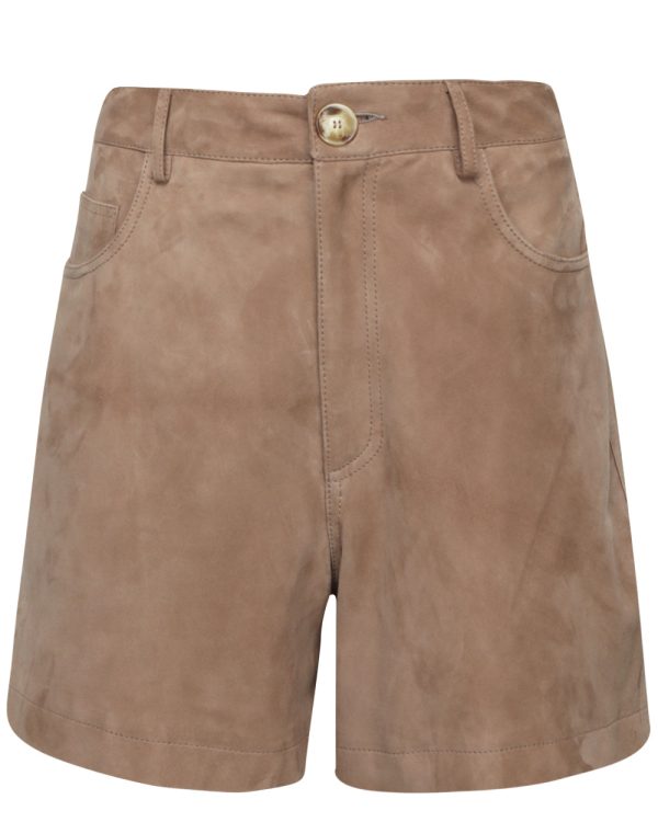 Almond Zinnia Suede Short Sale