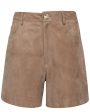 Almond Zinnia Suede Short Sale