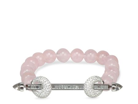 Rose Quartz and Diamond Bracelet on Sale