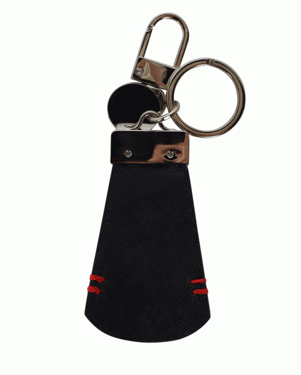 Navy Saffiano Leather Keychain For Cheap