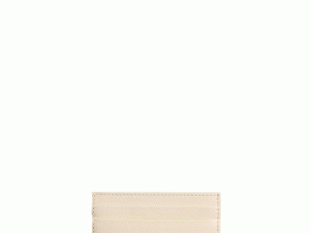 VLogo Signature Soft Grain Card Case in Light Ivory Online Sale