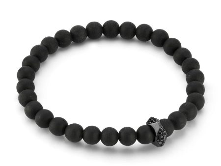 Black Diamond and Onyx Stretch 7  Bracelet Hot on Sale