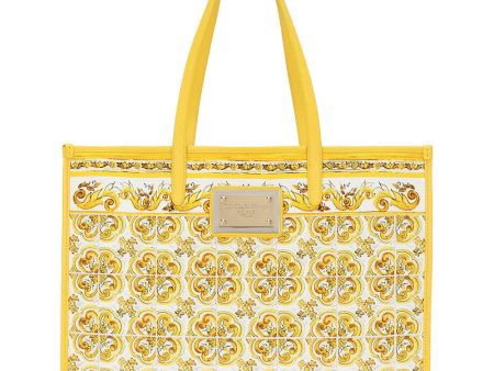 Large Sicily Shopper Tote Bag in Yellow Majolica Discount