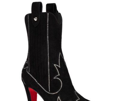 Santigag Strass 85mm Western Rhinestone Boot in Black For Cheap