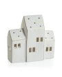 Zermatt Led Porcelain House Large- Matte White with Gold Trim Online now