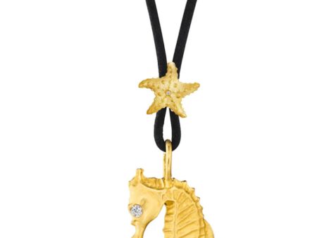 Baby Seahorse and Starfish Necklace Fashion