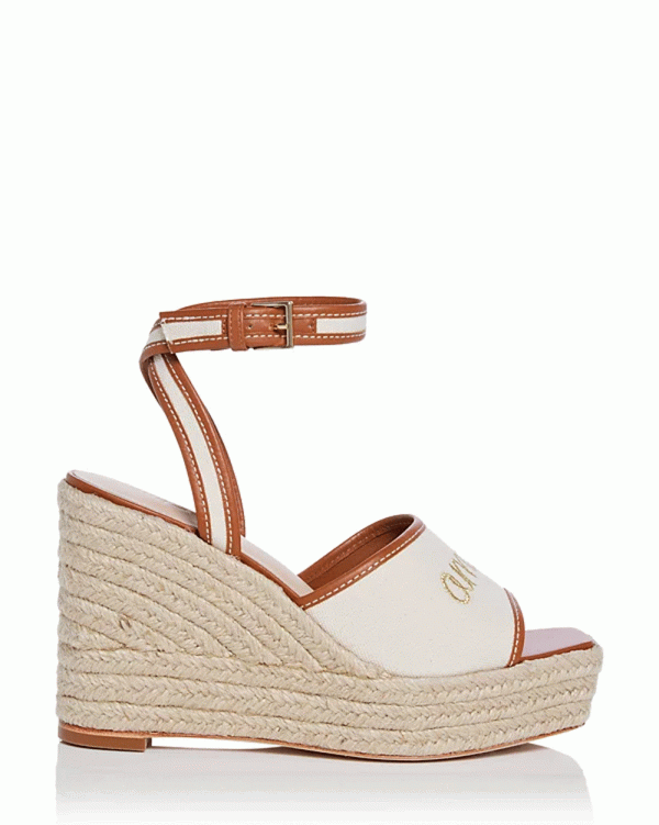 Jesse Canvas Espadrille Wedge in Natural Online Sale