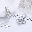 Moonstone & Cubic Zirconia Heart Huggie Earrings Fashion