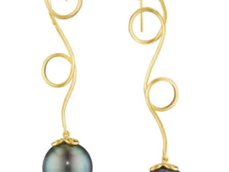 Twists and Turns Tahitian Pearl Earrings Online Sale