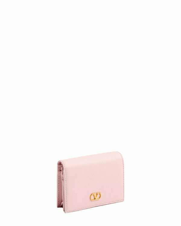 VLogo Signature Soft Grain Wallet in Rose Quartz For Discount