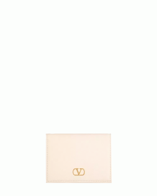 VLogo Signature Soft Grain Wallet in Light Ivory Supply