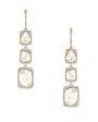 Triple Square Sliced Diamond Earrings For Cheap