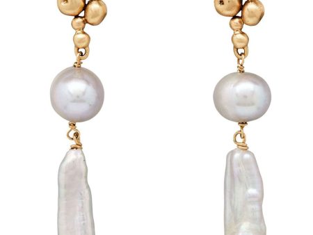 Ore Bronze Grey Pearl Earrings Online