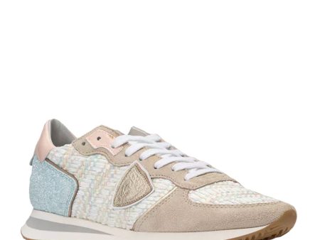 TRPX Low Raffia Sneaker in Beige Hot on Sale