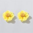 Yellow Floral Stud Earrings For Sale