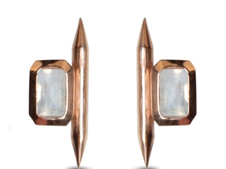 Rose Gold Moonstone Spike Earring Online Sale