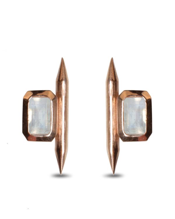 Rose Gold Moonstone Spike Earring Online Sale