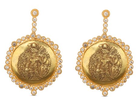 Antique Kushan Coin Diamond Earrings Fashion