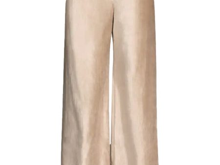 Beige Velvet Loose Trouser Fashion