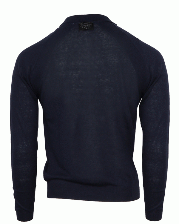 Navy Long Sleeve Polo Fashion