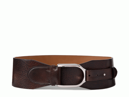 Welington Distressed Turnback Belt in Vintage Brown Supply