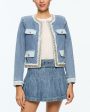 Avery Blue Landon Crop Denim Jacket Discount