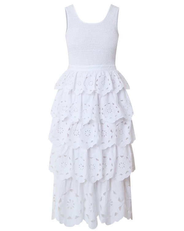 White Eyelet Nia Dress Online now