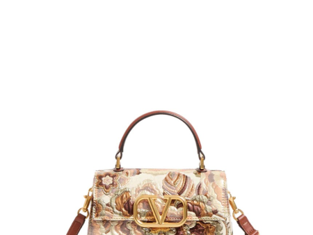 Vsling Mini Jacquard Top Handle Bag in Multi Deep Caramel Cheap