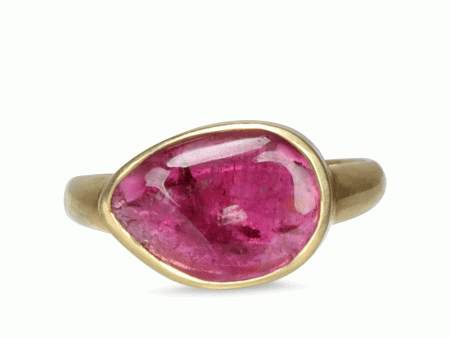 Pink Tourmaline Tumbled Greek Ring Online Hot Sale