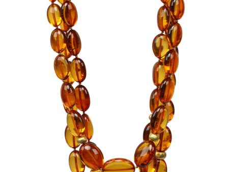 Three Strand Cognac Amber Necklace Online