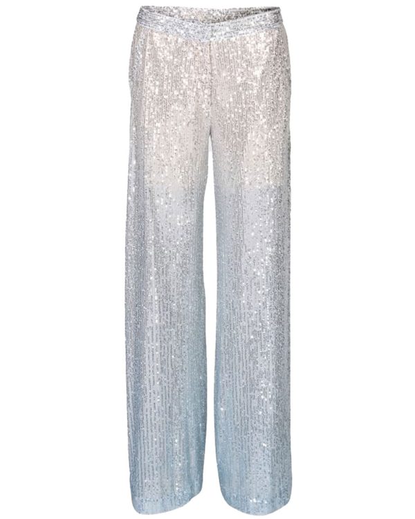 Light Blue Sequin Trousers For Cheap